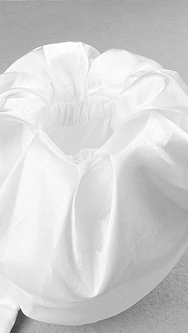 AIIZIE SATIN STRAPLESS MIDI DRESS IN WHITE - product image