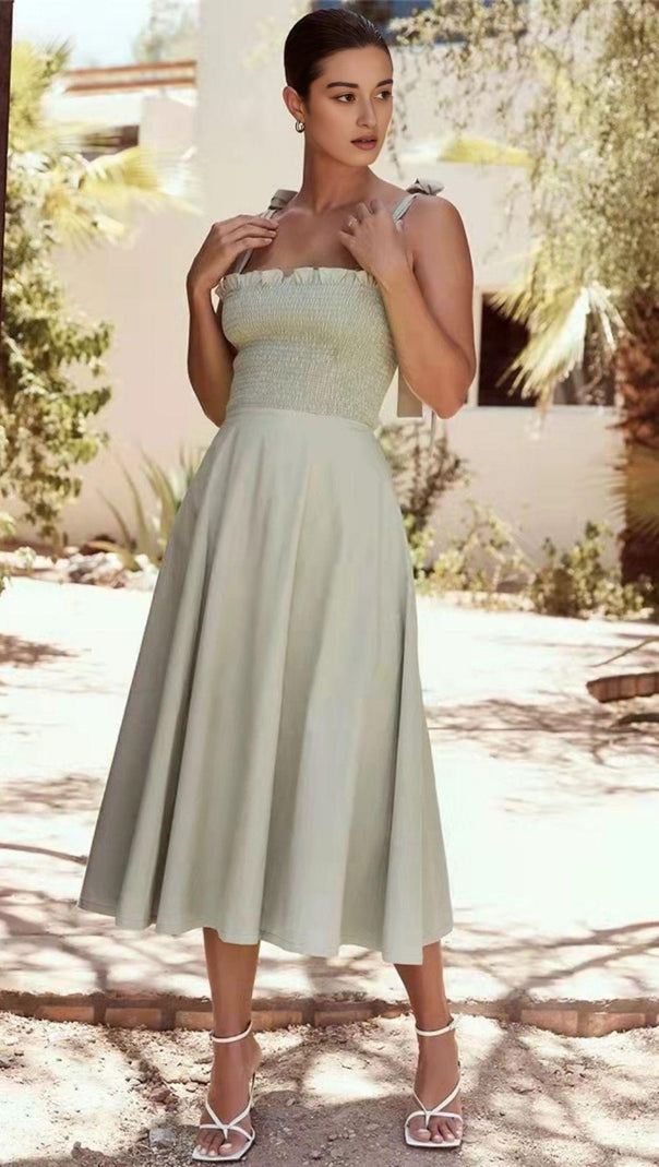 AIIZIE SLIT MIDI DRESS IN GREEN - product image
