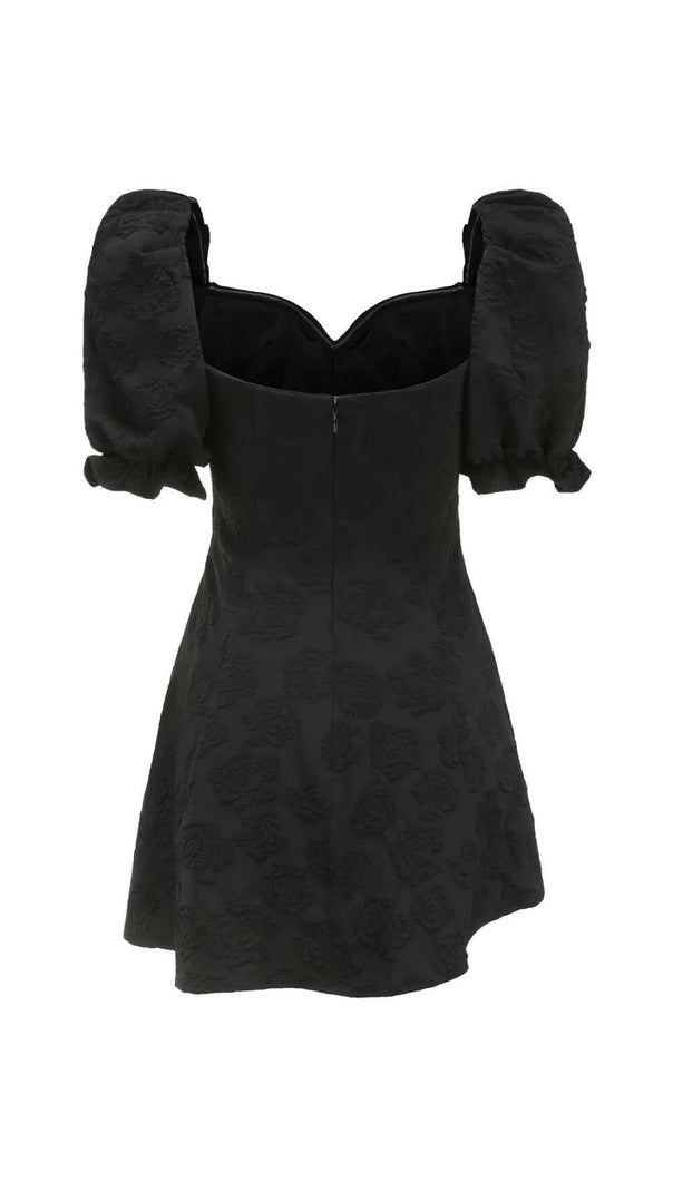 AIIZIE DIAMOND FLORAL BACKLESS MINI DRESS IN BLACK - product image