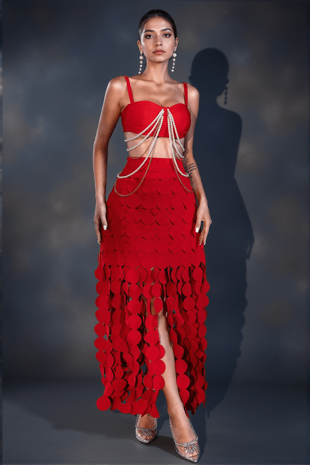 Jelena – Patchworkrock mit Fransen und Blumenmuster