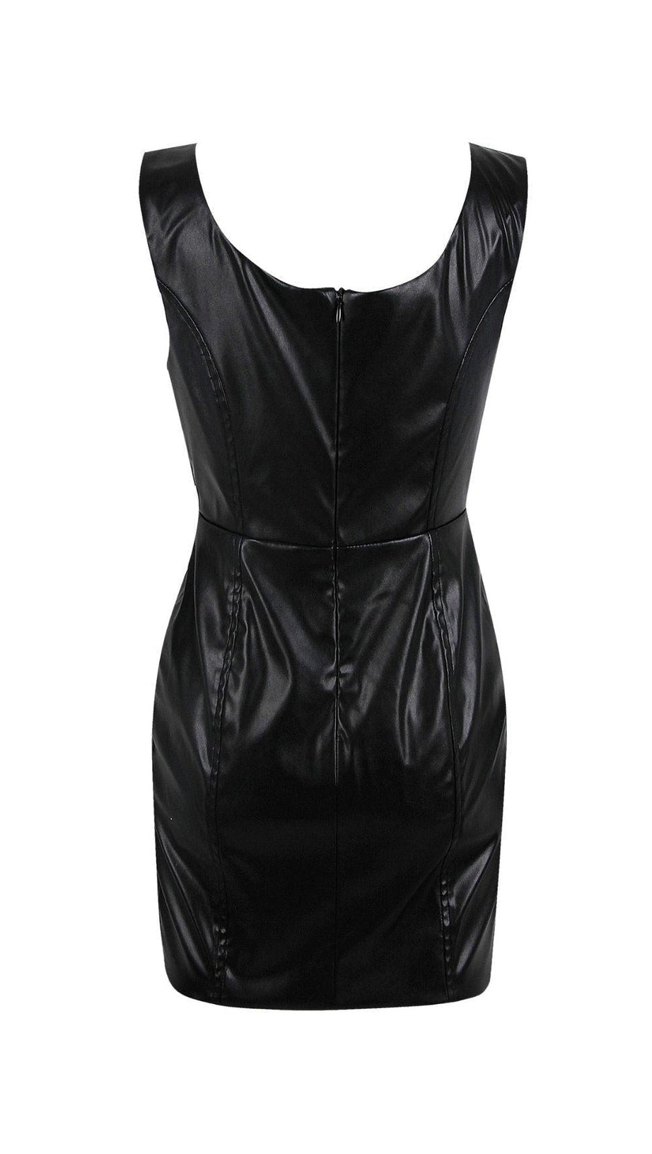 MINI ABITO IN PELLE CON CRISTALLI NERO