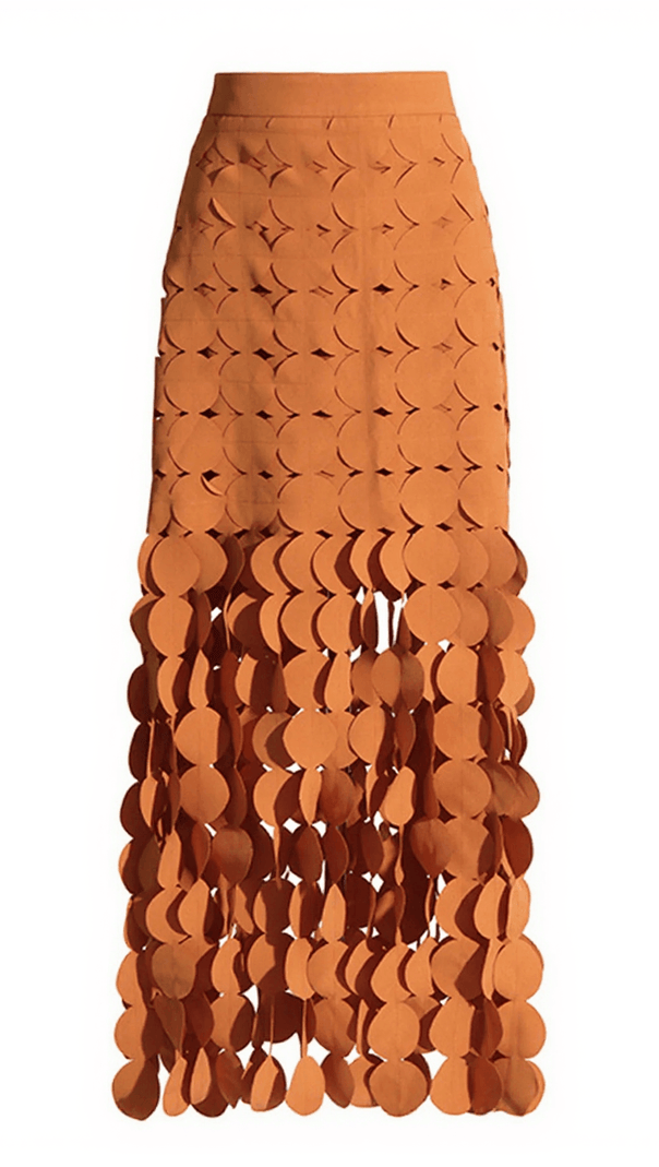 AIIZIE JELENA FRINGE FLORAL PATCHWORK SKIRT - product image