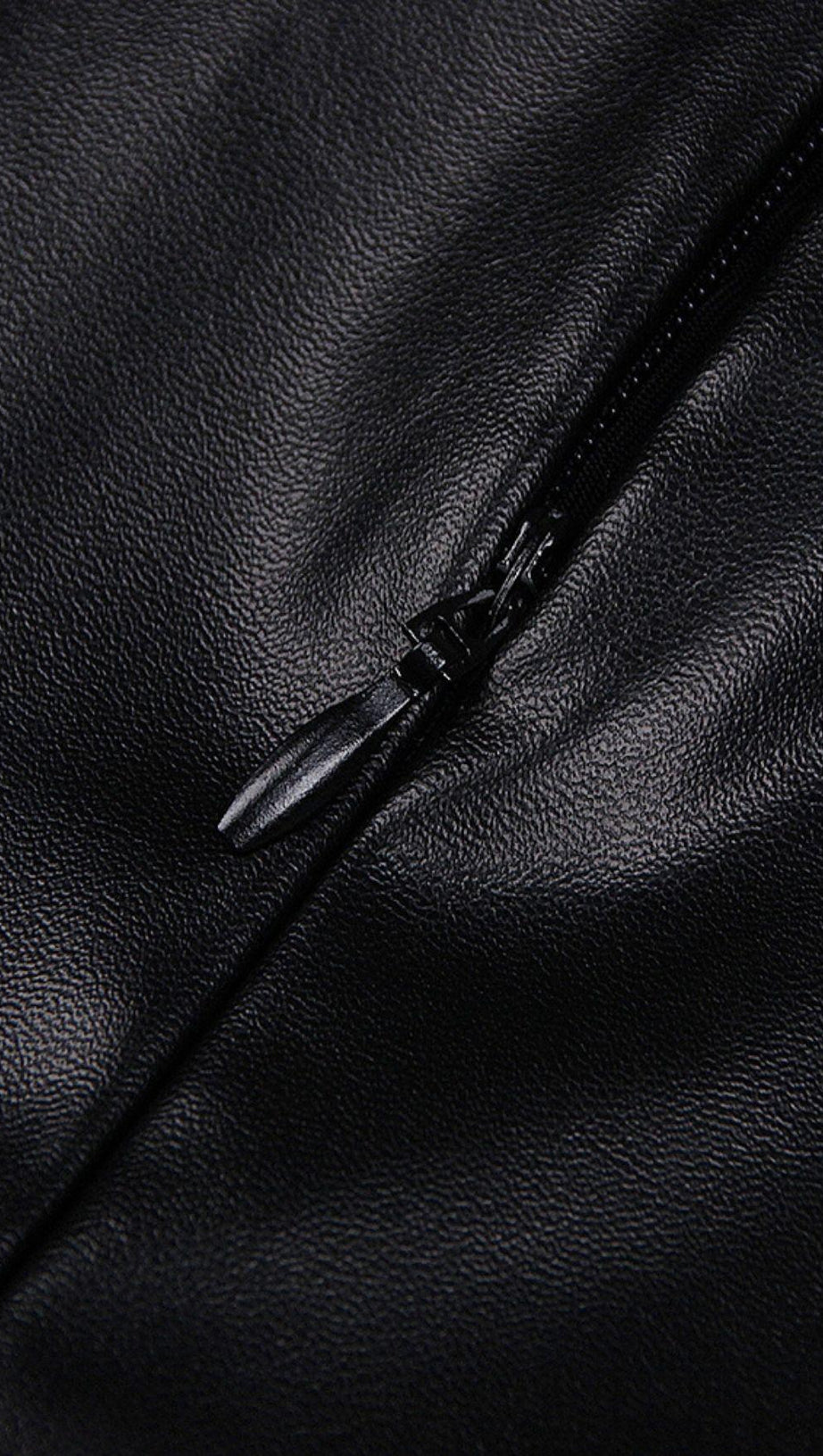 MINI ABITO IN PELLE CON CRISTALLI NERO