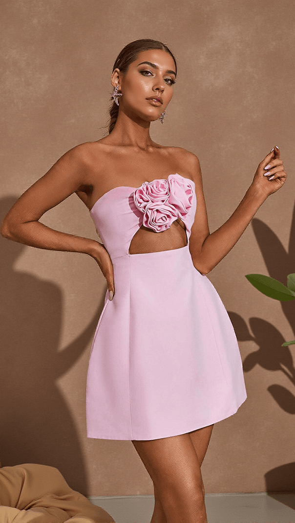 AIIZIE KINSLEY STRAPLESS CUTOUT MINI DRESS - product image