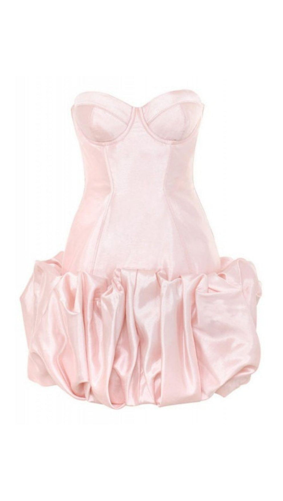 TRÄGERLOSES MINIKLEID AUS SATIN IN ROSA