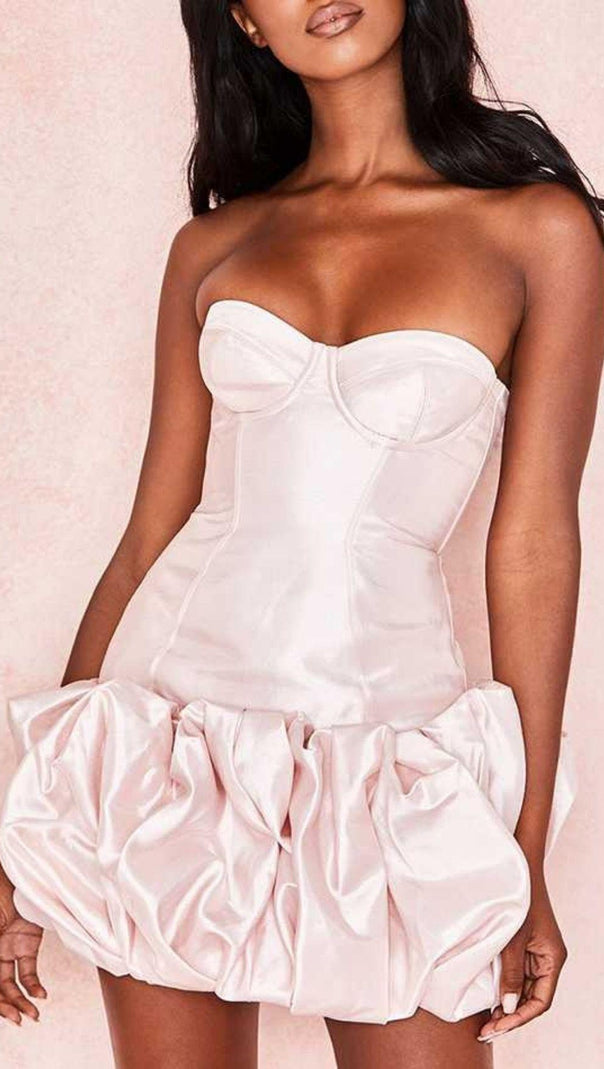 AIIZIE SATIN STRAPLESS MINI DRESS IN PINK - product image