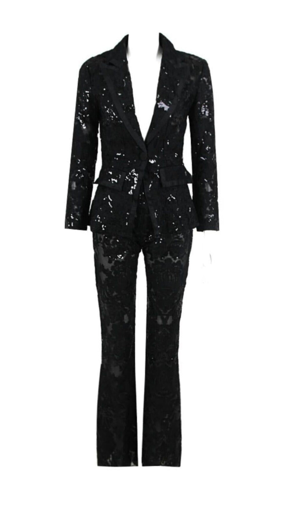 BLACK LACE BLAZER AND PANTS