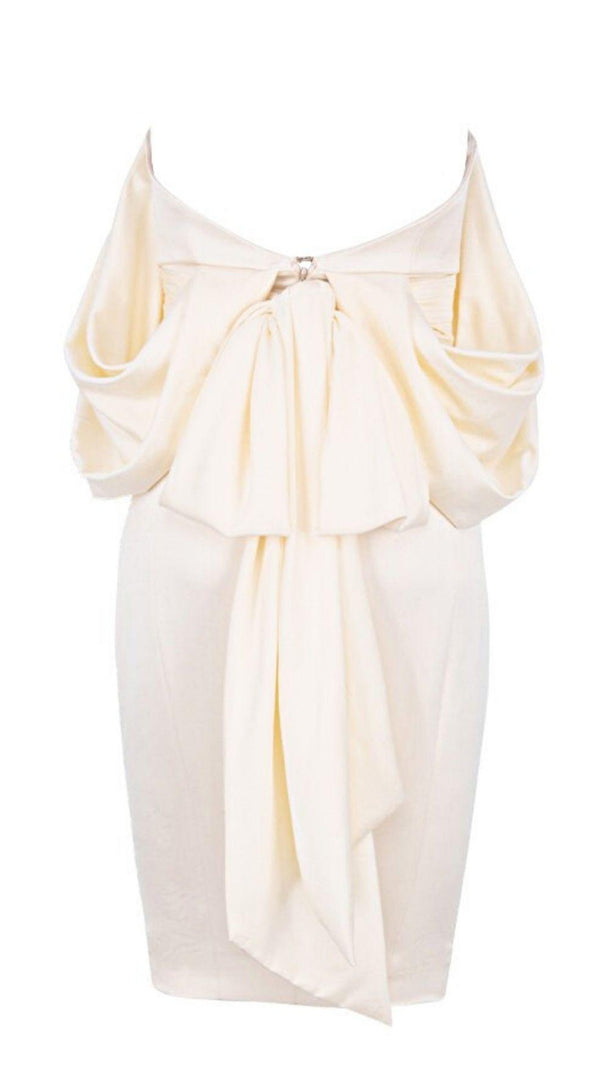 AIIZIE SATIN STRAPLESS DRESS IN IVORY - product image