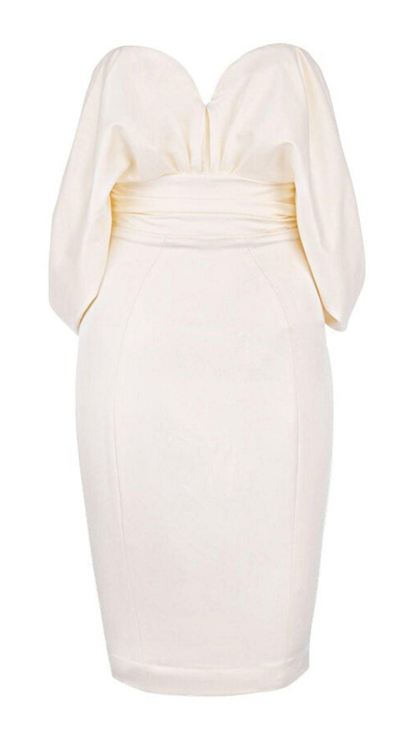 AIIZIE SATIN STRAPLESS DRESS IN IVORY - product image