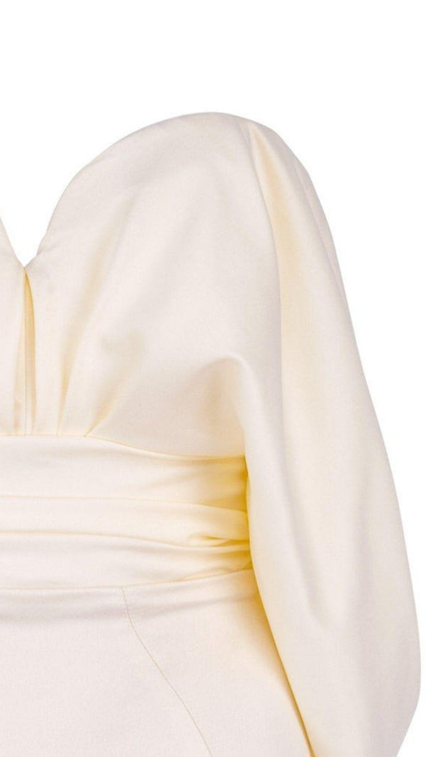 AIIZIE SATIN STRAPLESS DRESS IN IVORY - product image