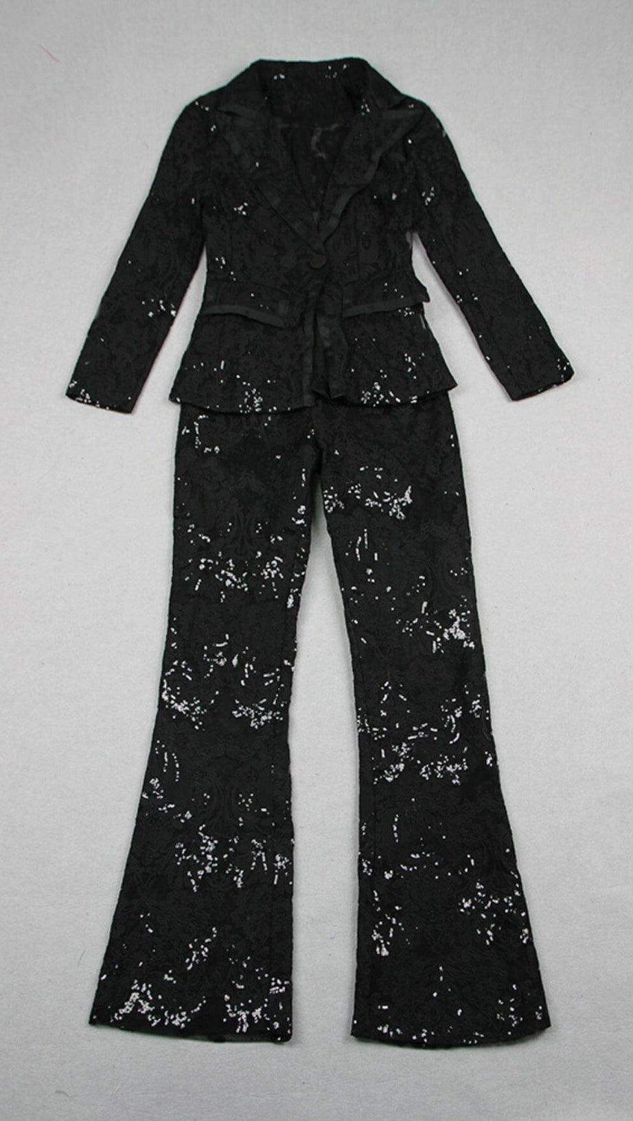 BLACK LACE BLAZER AND PANTS