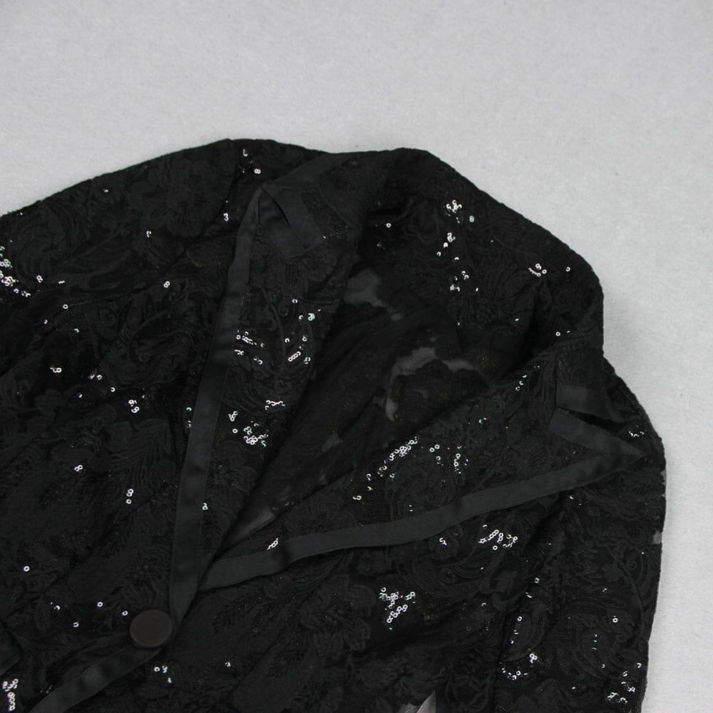 AIIZIE BLACK LACE BLAZER AND PANTS - product image