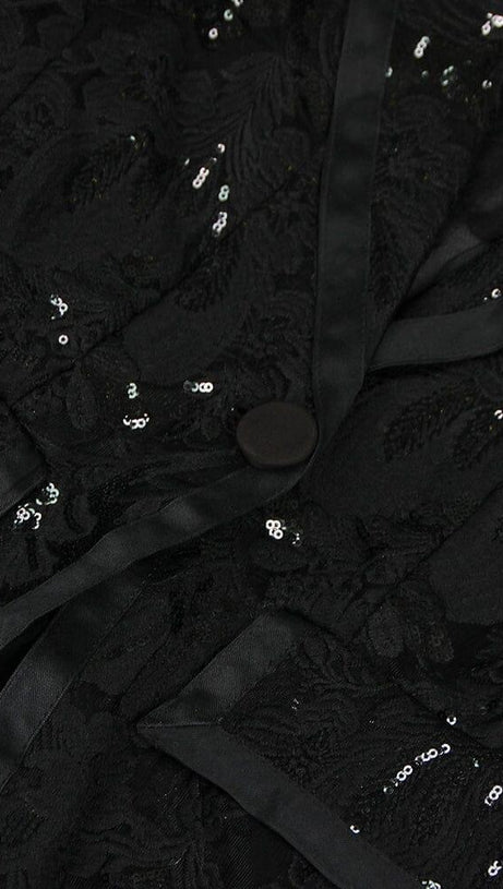 BLACK LACE BLAZER AND PANTS