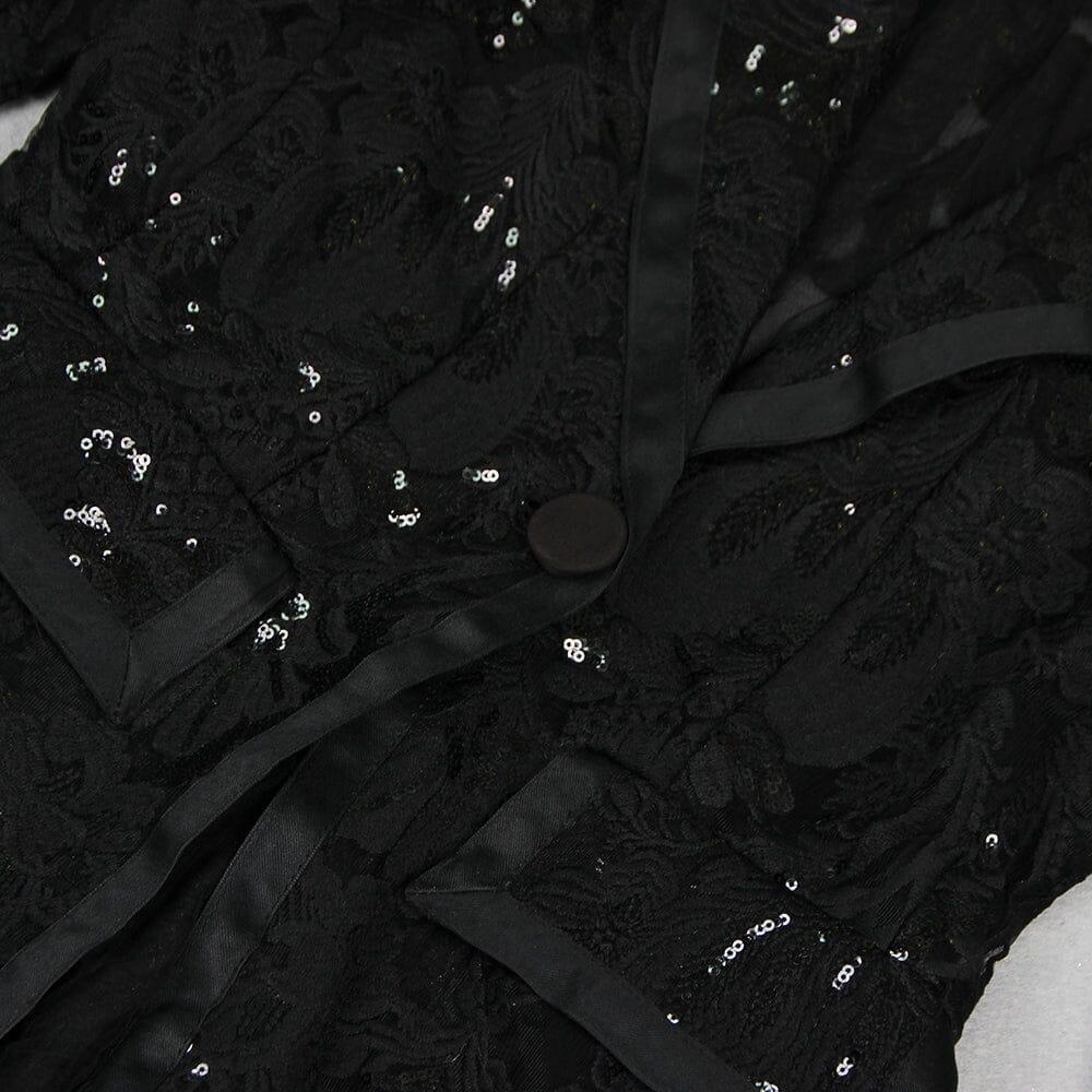 AIIZIE BLACK LACE BLAZER AND PANTS - product image