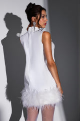 Spanaki Sleeveless Feather Dress