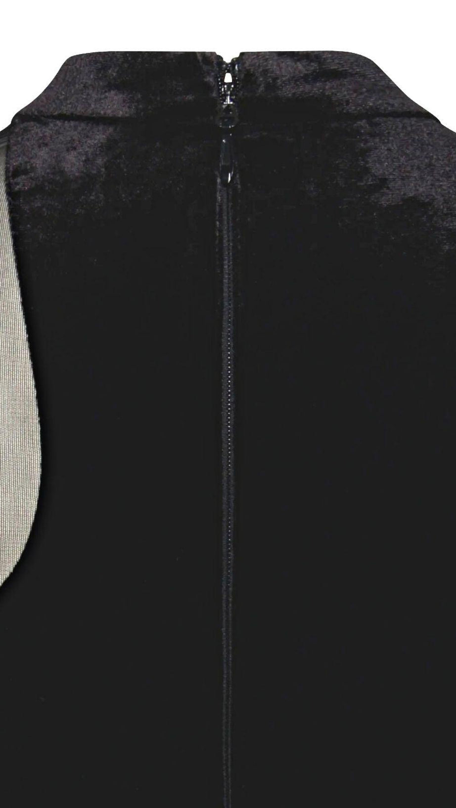 VELVET MESH LONG SLEEVE DRESS IN BLACK