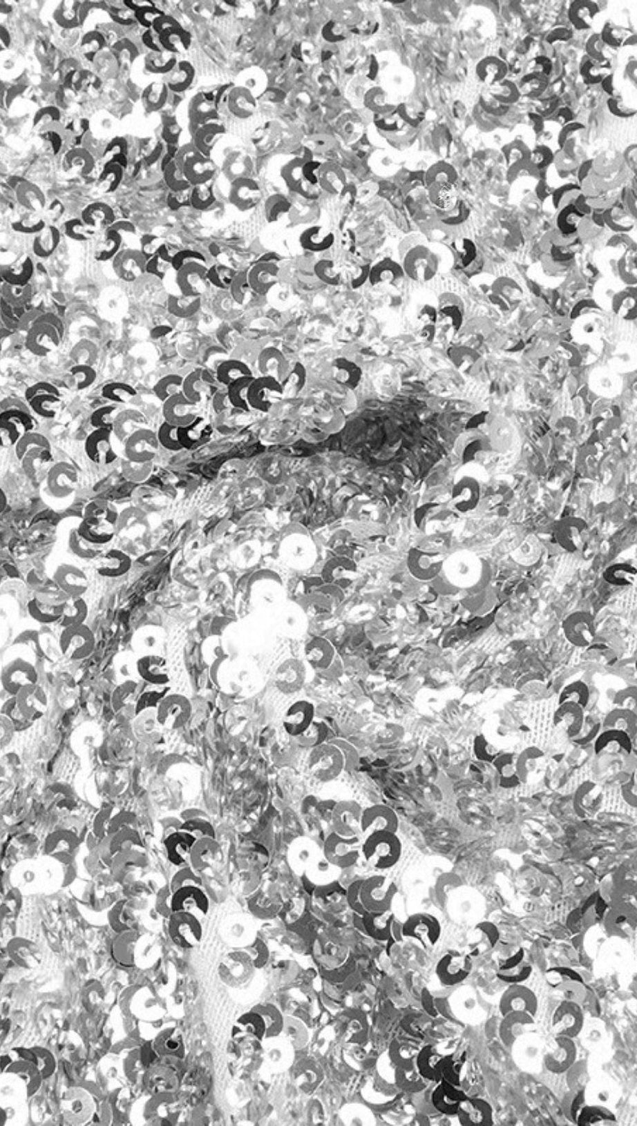 TRÄGERLOSES MINIKLEID MIT SILBERNÄHTEN PAILLETTEN