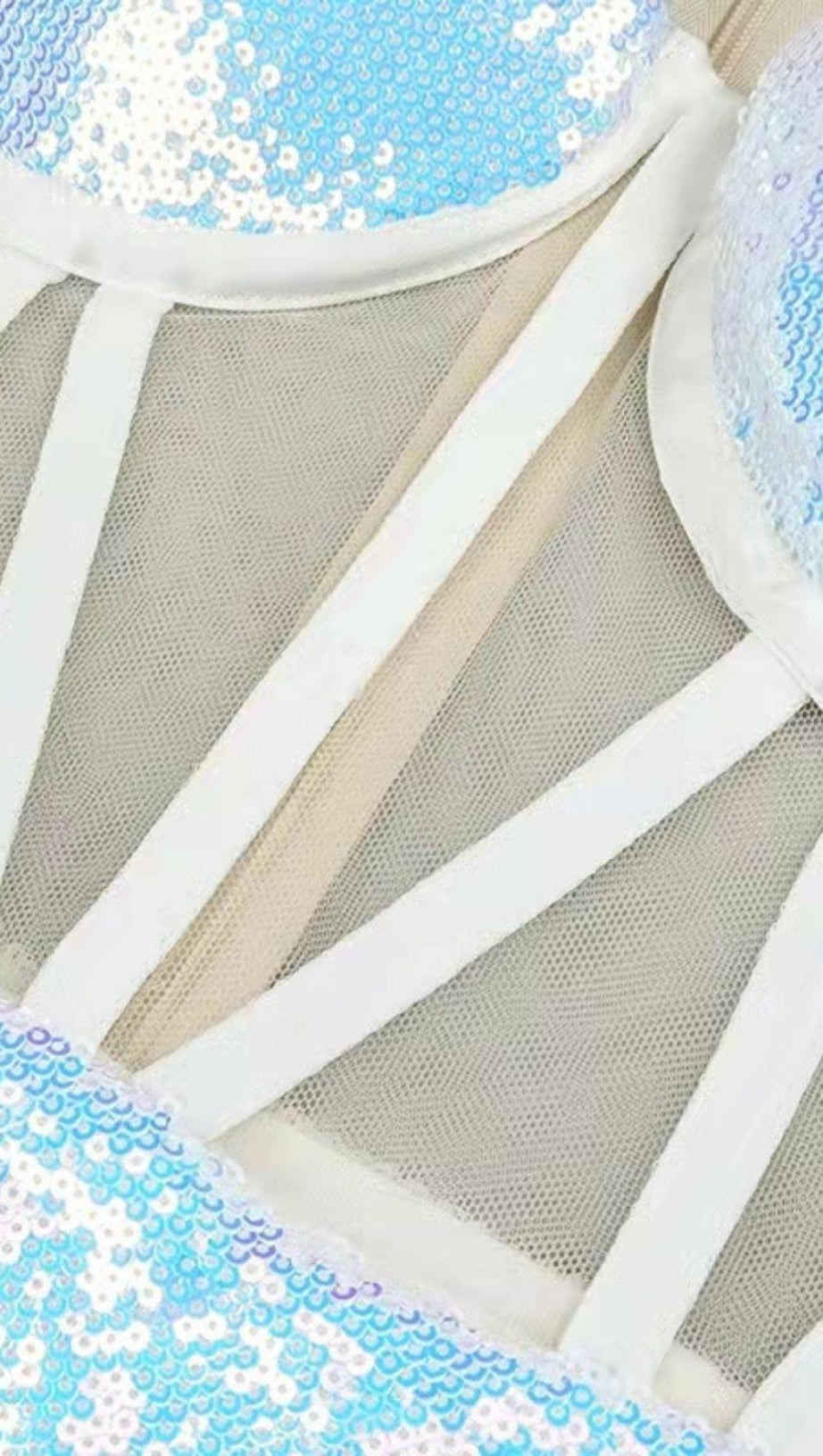 SEQUIN LONG SLEEVED CORSET MINI DRESS