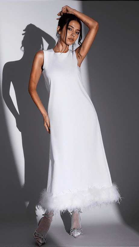 Harra Trägerkleid mit Federn