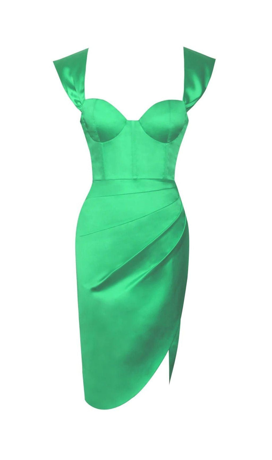 ABITO CORSETTO IN RASO VERDE