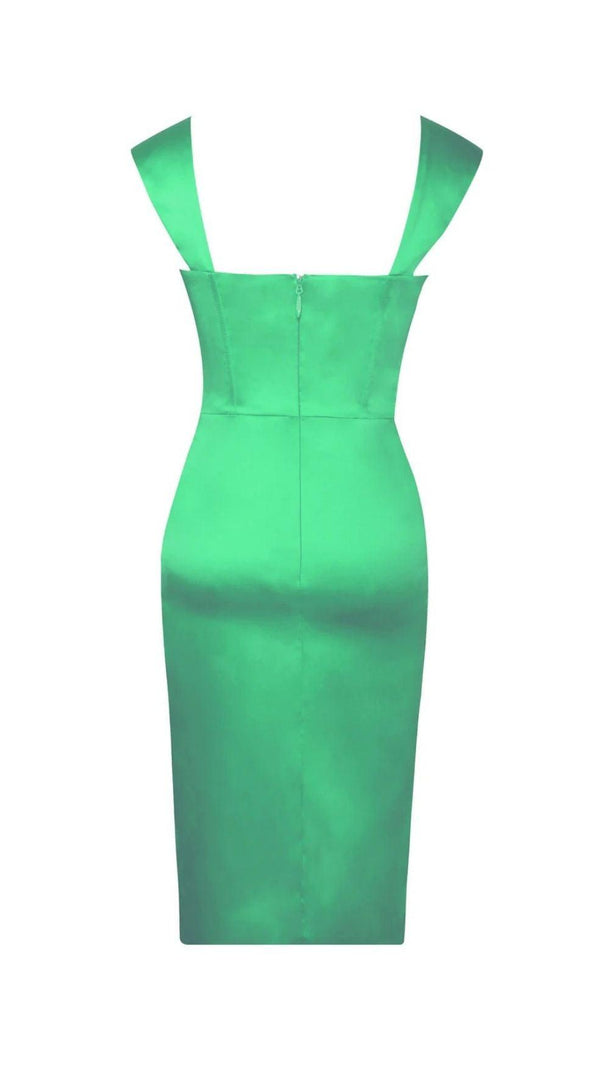Satin Corset Dress in Green