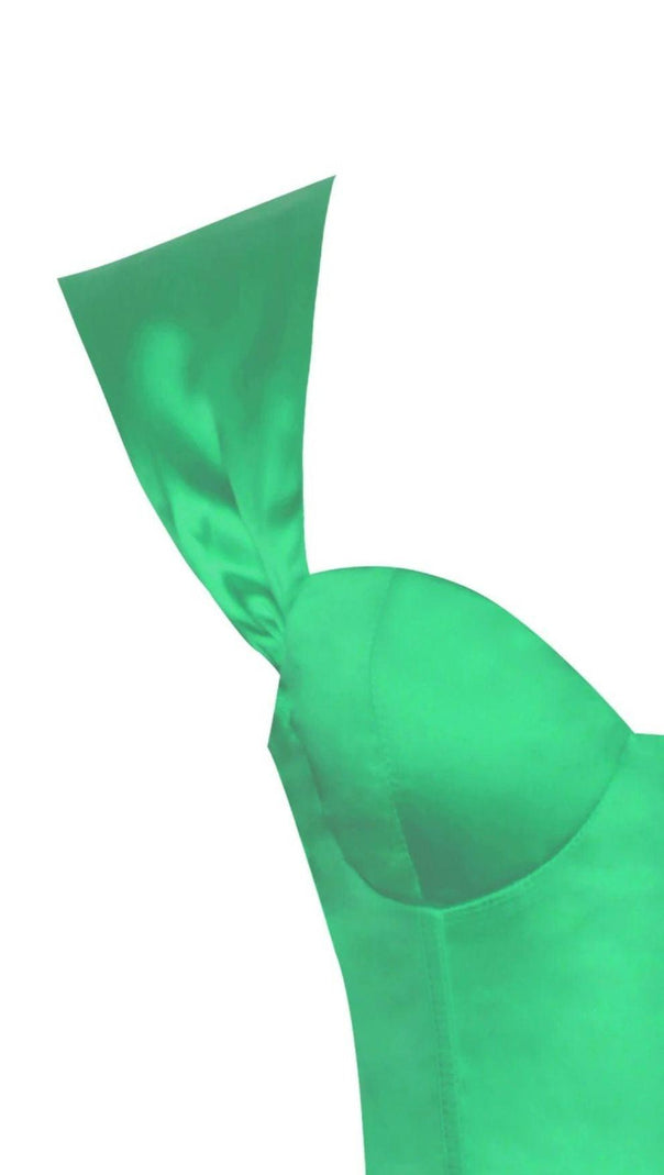 Satin Corset Dress in Green
