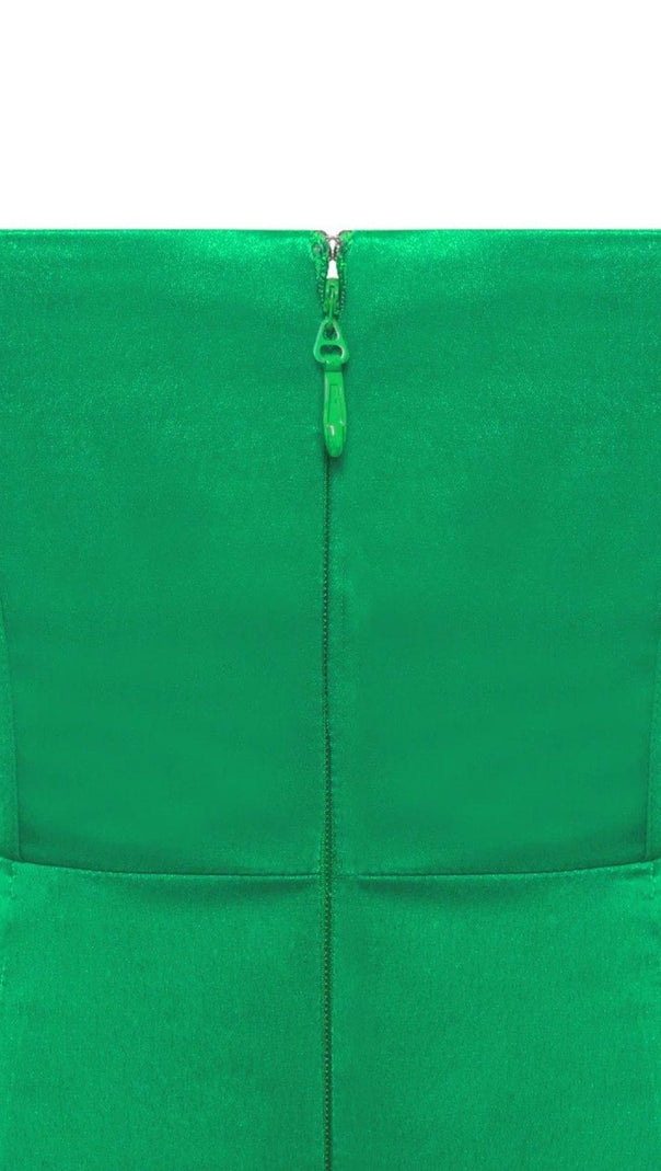 Satin Corset Dress in Green