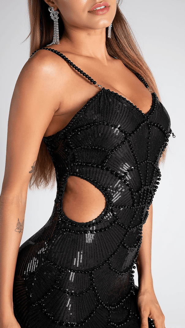 AIIZIE ELVY PEARL CUTOUT STRAP DRESS - product image