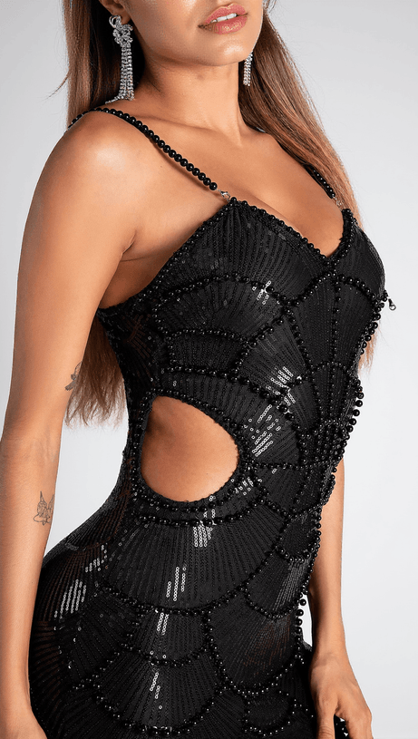 Elvy Perlen-Cut-Trägerkleid