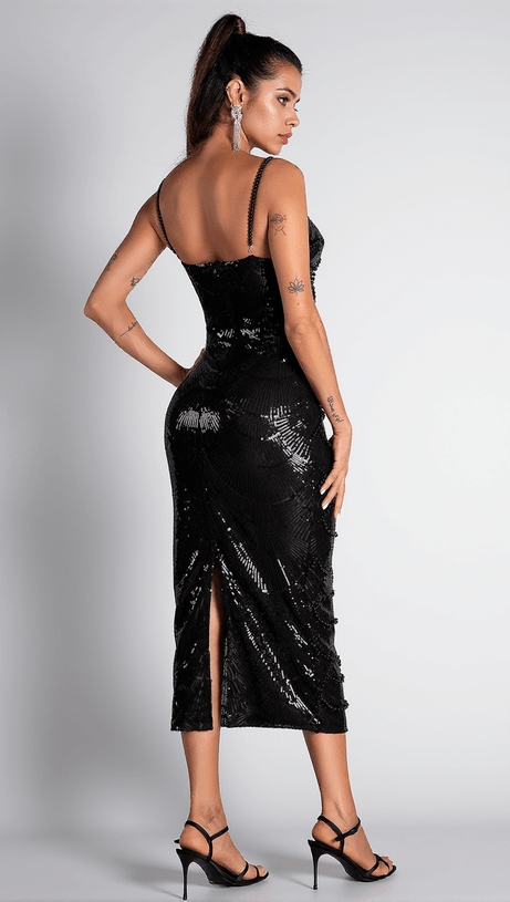 Elvy Perlen-Cut-Trägerkleid