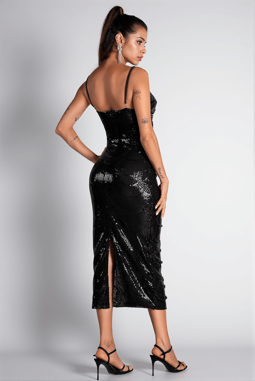 Elvy Pearl Cutout Strap Dress