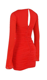 SCARLET CUTOUT MINI DRESS