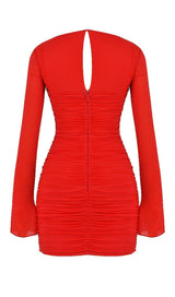 SCARLET CUTOUT MINI DRESS