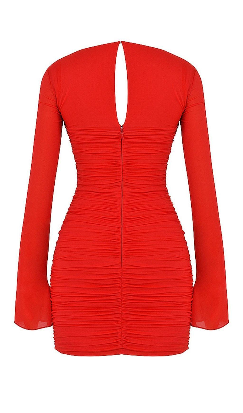 SCARLET CUTOUT MINI DRESS