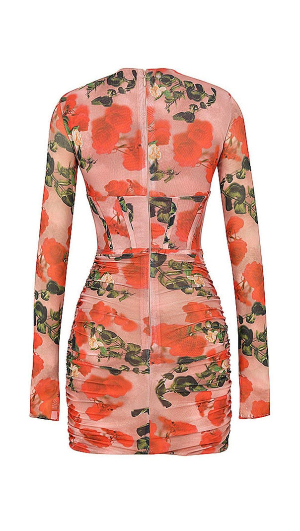 KORSETT-MINIKLEID MIT ROSENDRUCK