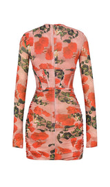 ROSE PRINT CORSET MINI DRESS