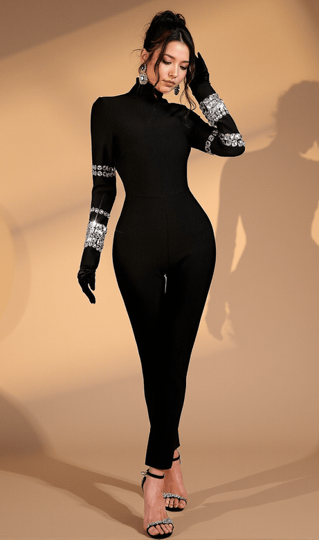 Emilee Crystal Highneck Jumpsuit