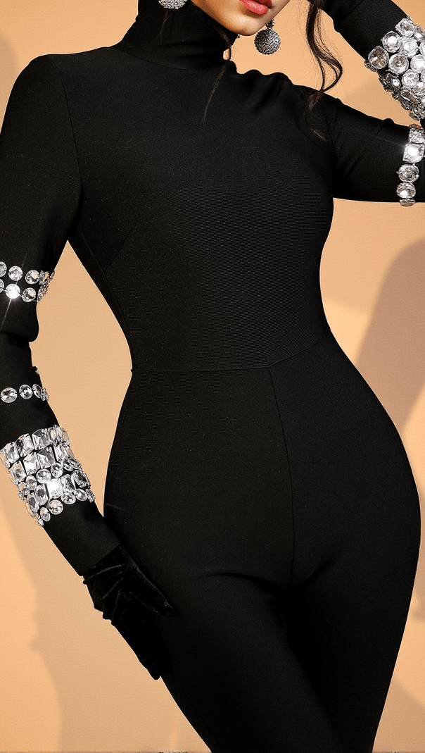 AIIZIE EMILEE CRYSTAL HIGHNECK JUMPSUIT - product image
