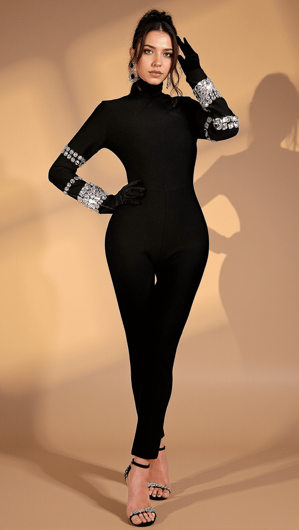 AIIZIE EMILEE CRYSTAL HIGHNECK JUMPSUIT - product image