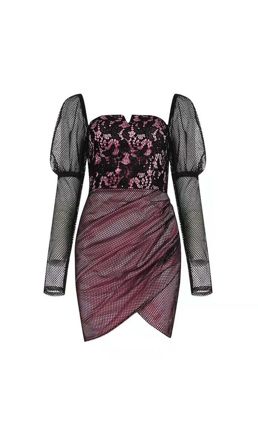 Minikleid mit PUFFÄRMELN und Schnürung