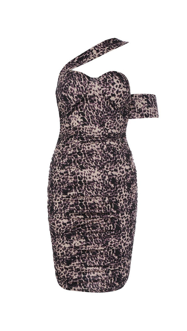 AIIZIE LEOPARD RUCHED MINI DRESS - product image