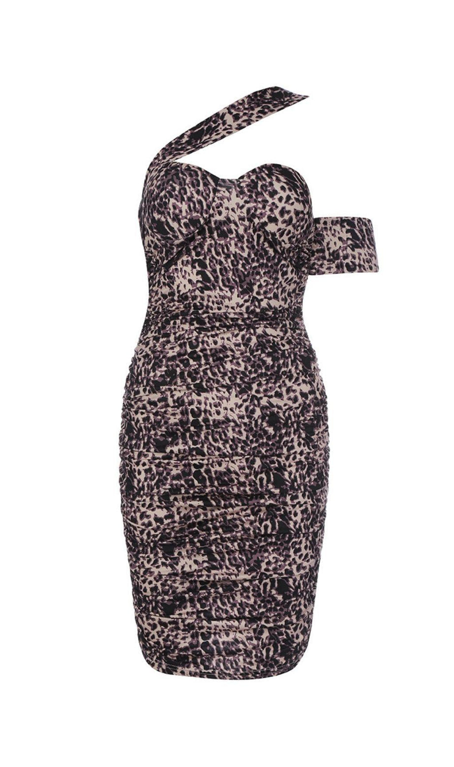 MINI ABITO LEOPARDATO CON RUCHES