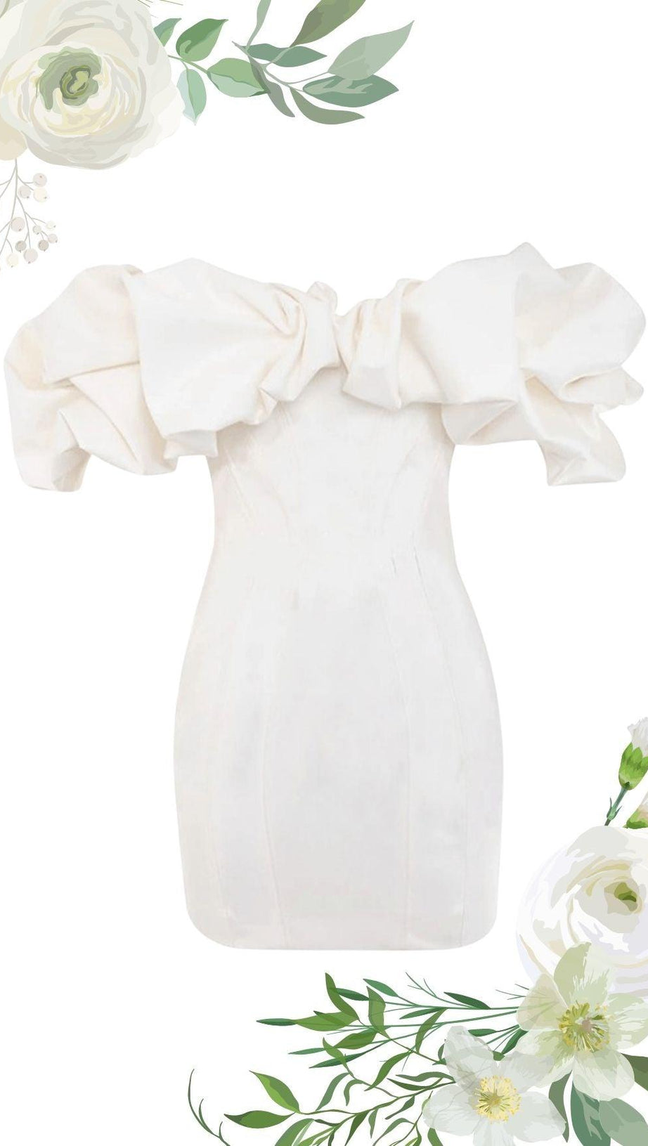 BURGUNDY SATIN RUFFLE STRAPLESS DRESS