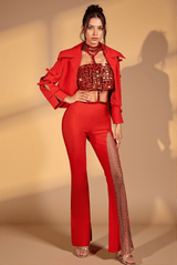 Emberlin Rhinestones Mesh Pants