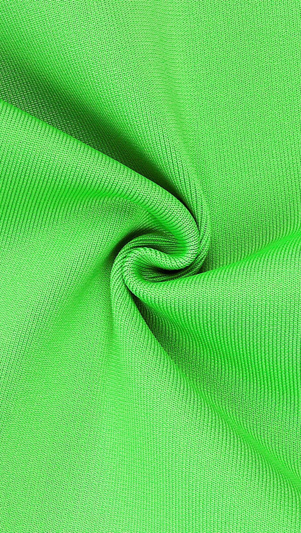 TRÄGERLOSES BANDAGE-MIDIKLEID IN GRÜN