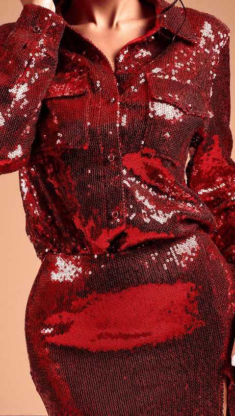 Greer Pailletten-Highslit-Ensemble