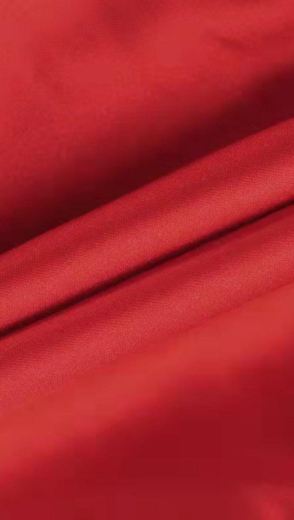 AIIZIE STAIN RUCHED CORSET TOP IN RED - product image