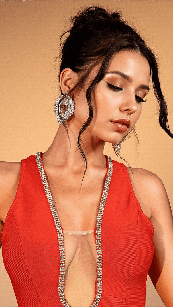 AIIZIE HENNA DIAMOND HEART EARRINGS - product image