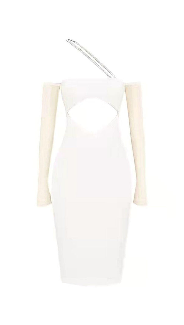 AIIZIE CUT OUT BODYCON MIDI DRESS IN IVORY - product image