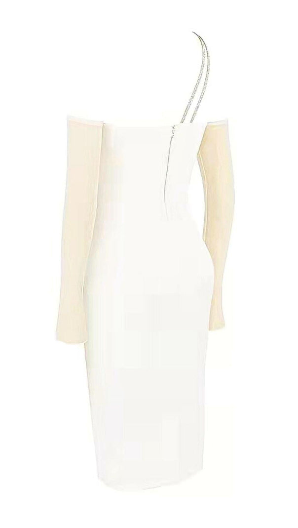 AIIZIE CUT OUT BODYCON MIDI DRESS IN IVORY - product image